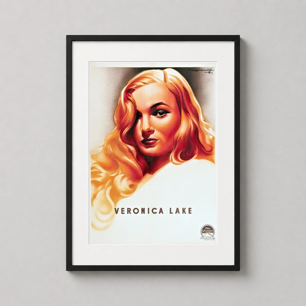 Veronica Lake Paramount Studios — vibrant 1944 Paramount Studios illustration featuring Veronica Lake