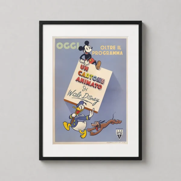 Mickey Mouse and Donald Duck Italian Animation Poster Movie Poster