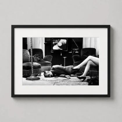 Helmut Newton T.V. Murder Cannes 1975 Black and White Photography Print