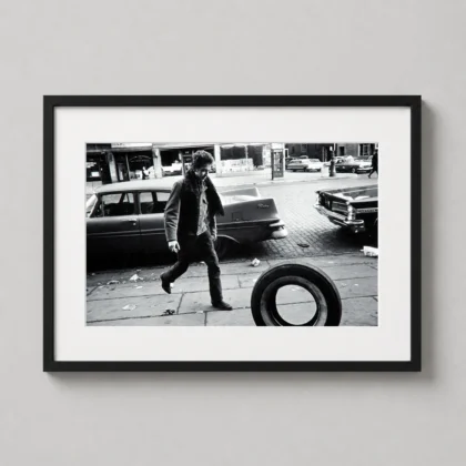 MerchFuse Bob Dylan, Jim Marshall 1963 Iconic Street Scene Music photography print with photography character