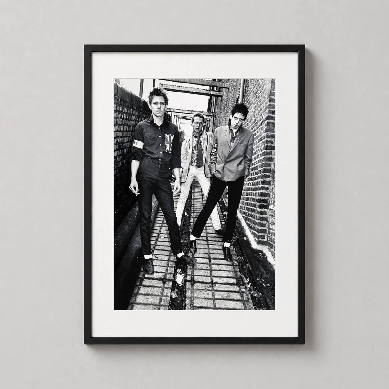 Clash London First Album — high-contrast black and white photograph of The Clash members Joe