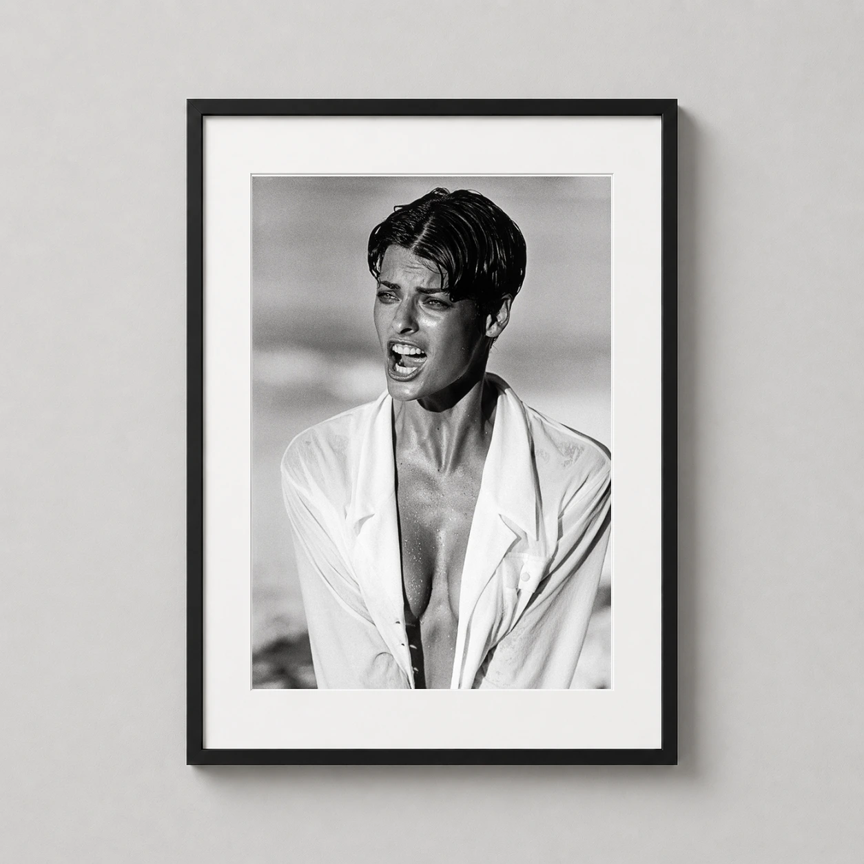 Peter Lindbergh — high-contrast black and white photography of Linda Evangelista in the