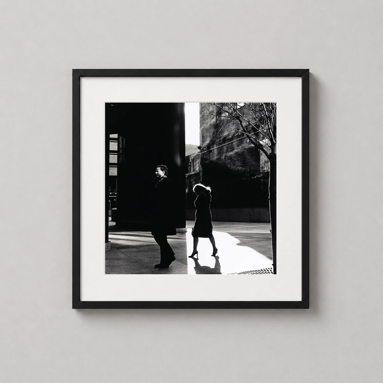Ray Metzker Philadelphia Whispers Photo — high-contrast black and white street photography featuring dramatic