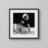 Sean Connery Bond on the Moon 1971 Black and White Movie Poster