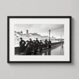Eisenstaedt Photography Print, Monks on the Arno Florence 1935 Vintage
