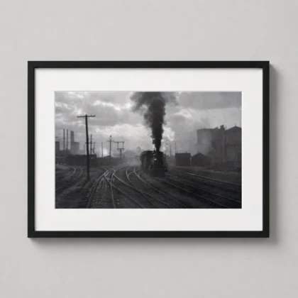 Alfred Stieglitz Print, The Hand of Man 1902 Industrial Photography Poster framed wall art mockup