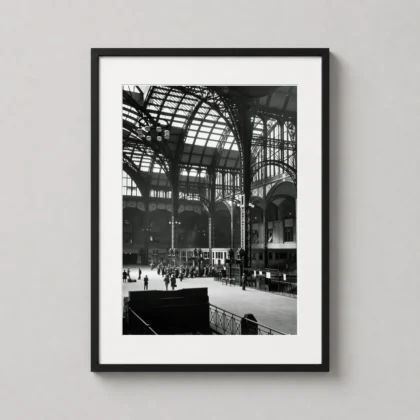 Berenice Abbott, Pennsylvania Station Interior New York 1936 photography print for gallery wall display by MerchFuse