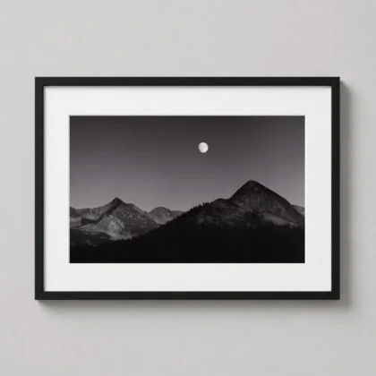 Ansel Adams, Moonrise Glacier Point Yosemite 1939 photography print by MerchFuse