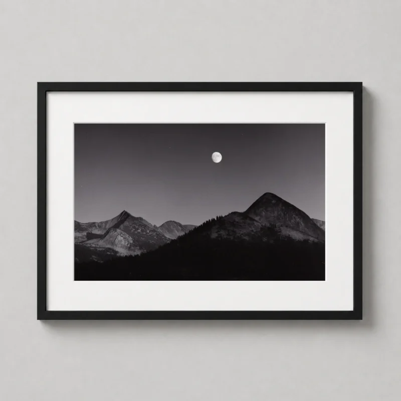 Ansel Adams Moonrise from Glacier Point Yosemite Photography Print