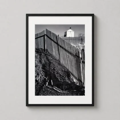 Ansel Adams, White Church Hornitos California 1946 photography print for gallery wall display by MerchFuse