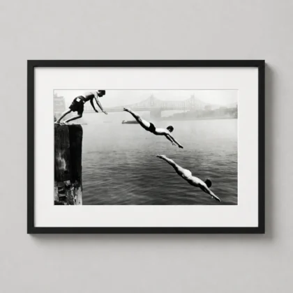 Arthur Leipzig, Divers East River New York 1948 photography print for gallery wall display by MerchFuse