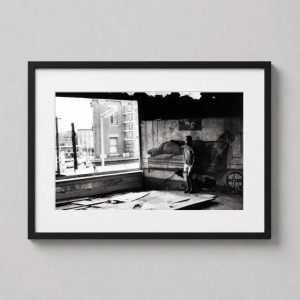 Arthur Tress Boy in Burnt-Out Furniture Store, Newark Photography Print