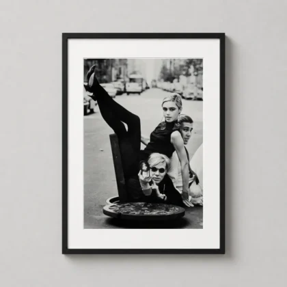 Andy Warhol Poster, Edie Sedgwick and Chuck Wein 1965 Photography Print framed wall art mockup