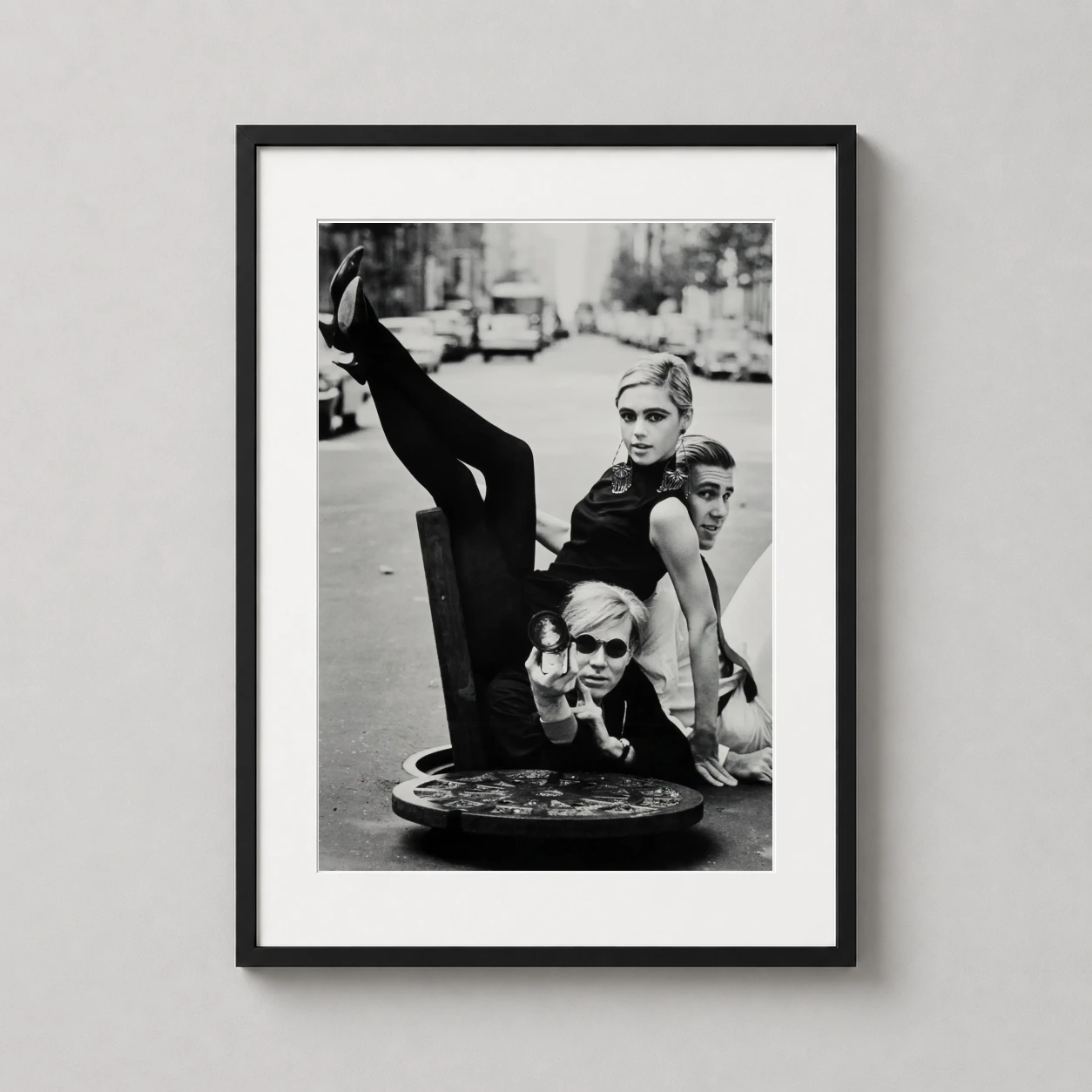 Andy Warhol Edie Sedgwick Photo — black and white photograph by Burt Glinn capturing Andy Warhol, Edie