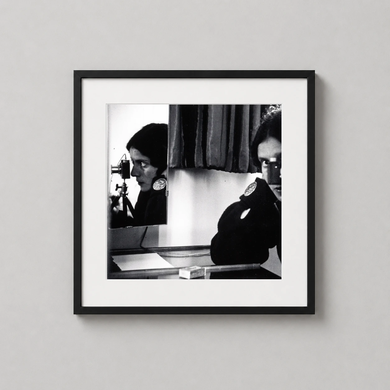Ilse Bing Self Leica Photo — black and white 1931 self-portrait of photographer Ilse Bing utilizing