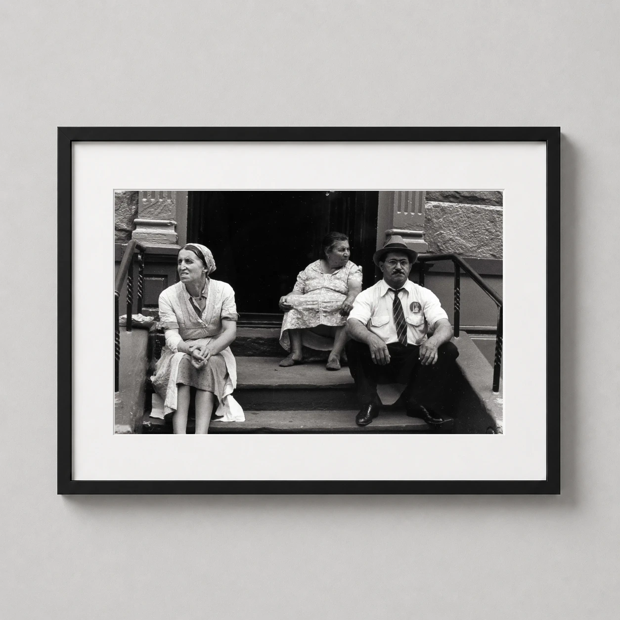 Helen Levitt New York — candid black and white Helen Levitt photograph featuring three