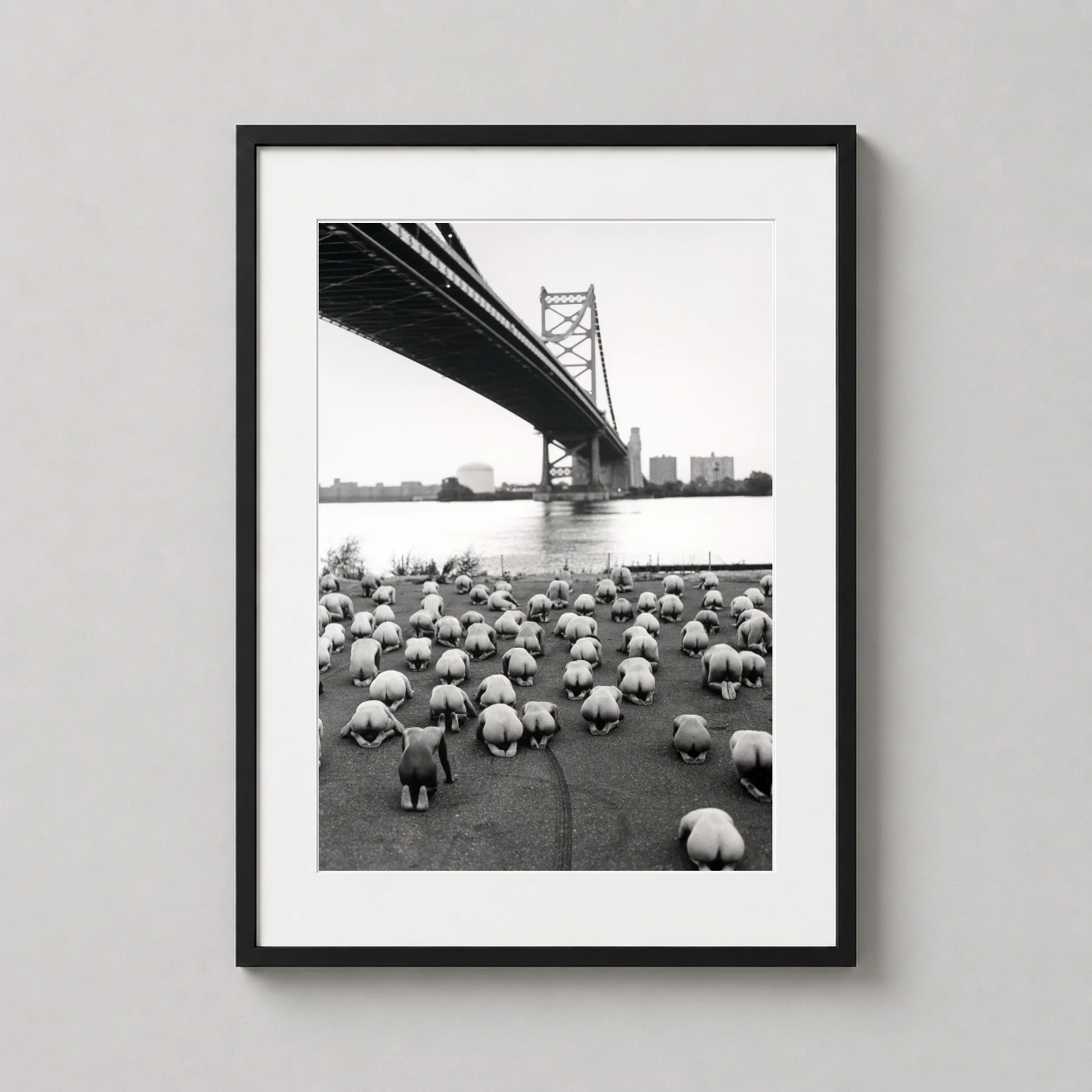 Spencer Tunick Pennsylvania Nude Photo — black and white Spencer Tunick photograph featuring a mass installation