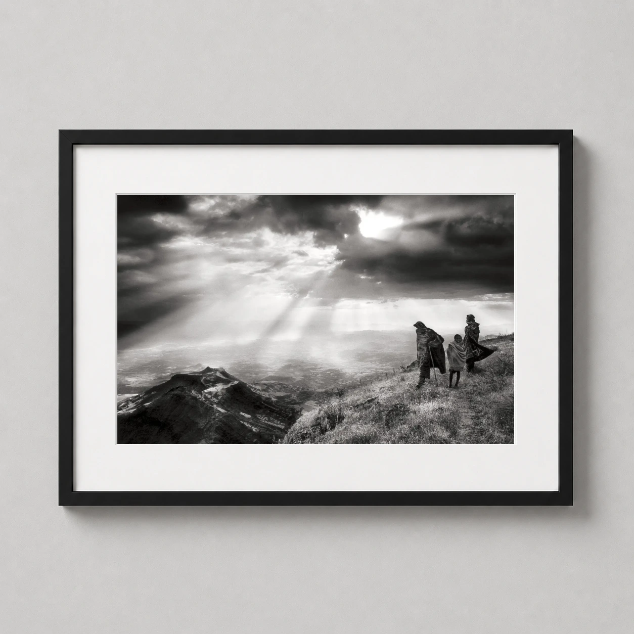Ethiopia Documentary Sebastiao Salgado — black and white photography print of Ethiopia's highlands, featuring