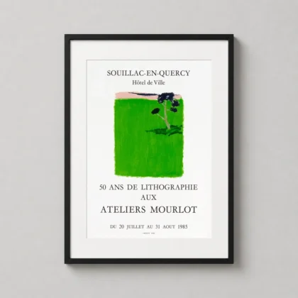 Bernard Cathelin Mourlot Vintage Art – Vibrant Green Landscape poster for gallery wall display by MerchFuse