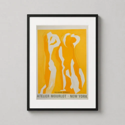 Andre Beaudin Atelier Mourlot Abstract Nude Vintage Art Print