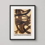Pierre Soulages Antagonismes Exhibition, Vintage Abstract Art Print