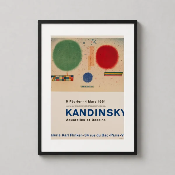 Kandinsky Abstract Art, Exhibition Abstract Poster, Red & Green Circles