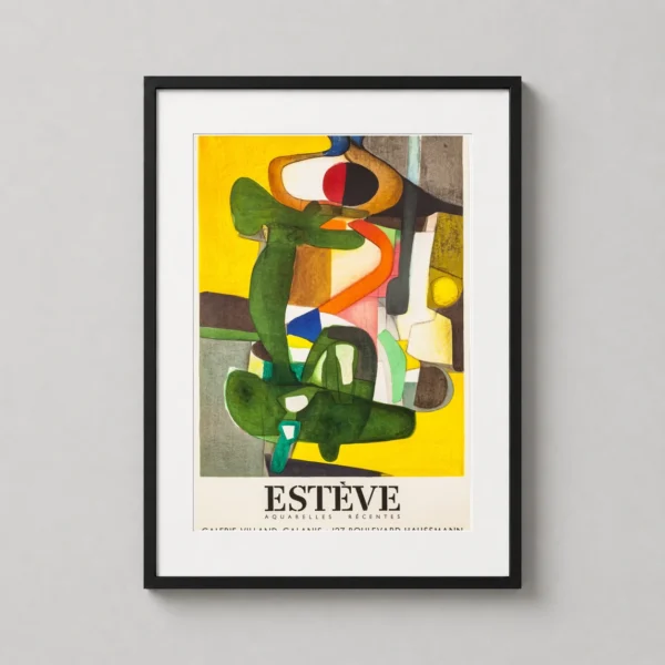 Maurice Estève, Abstract Art Poster, Mid-Century Biomorphic Shapes