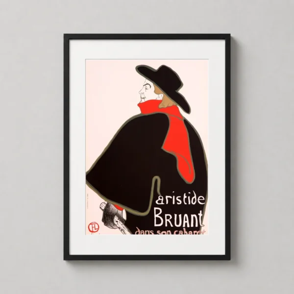 Toulouse, Lautrec Aristide Bruant, Art Nouveau Vintage Cabaret Poster