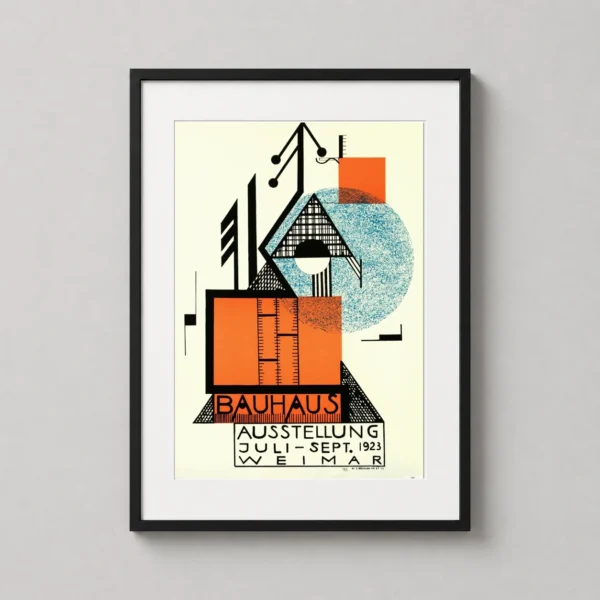 Bauhaus 1923 Exhibition Abstract Poster, Modern Art, Geometric Abstract Design