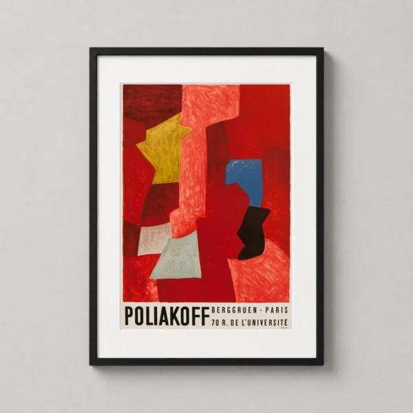 Serge Poliakoff, Abstract Art Poster, 1957 Mid-Century Geometric
