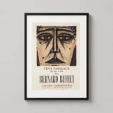 Bernard Buffet, Art Exhibition Poster, Cent Tableaux 1958 Portrait Print