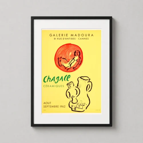 Chagall Céramiques, Vintage Art Poster, Galerie Madoura Nude & Vase