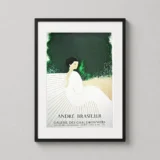 André Brasilier Chantal sur le Banc Blanc Exhibition Art Print