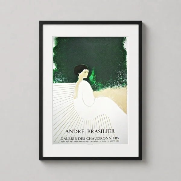 André Brasilier Chantal sur le Banc Blanc Exhibition Art Print