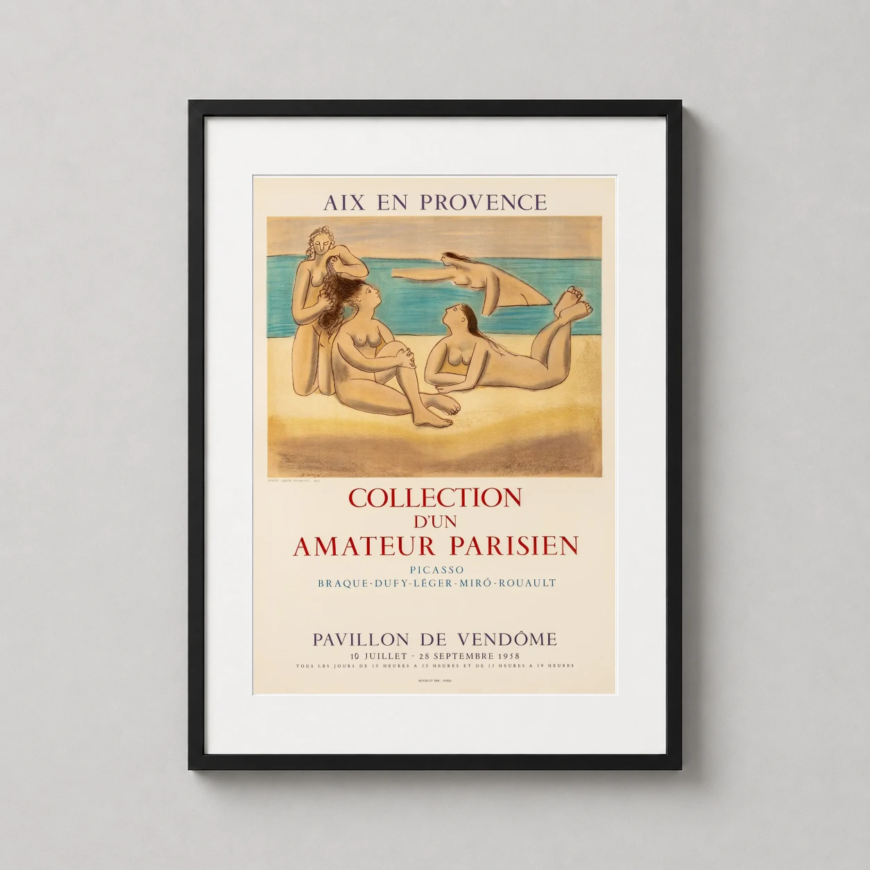 Picasso Aix En Provence — vintage 1958 exhibition poster featuring Picasso's Four Bathers against
