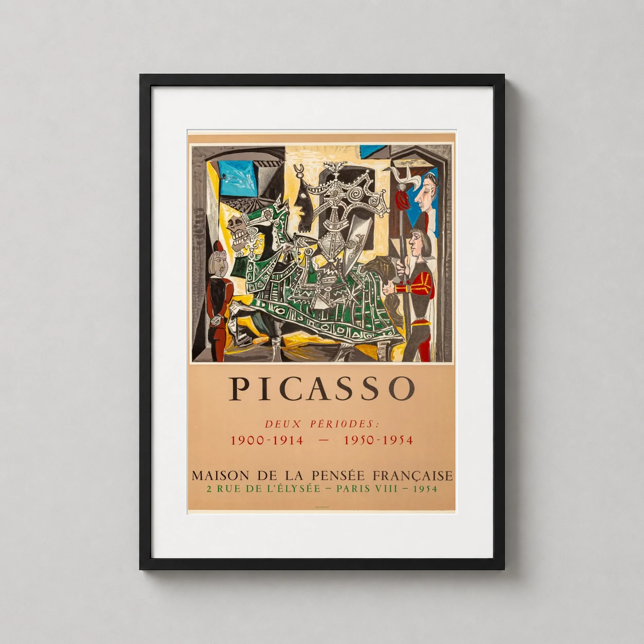 Pablo Picasso Maison de — detailed cubist exhibition poster featuring a caparisoned horse and