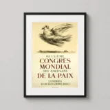 Picasso Peace Dove Deuxieme Congres Mondial Vintage Art Print