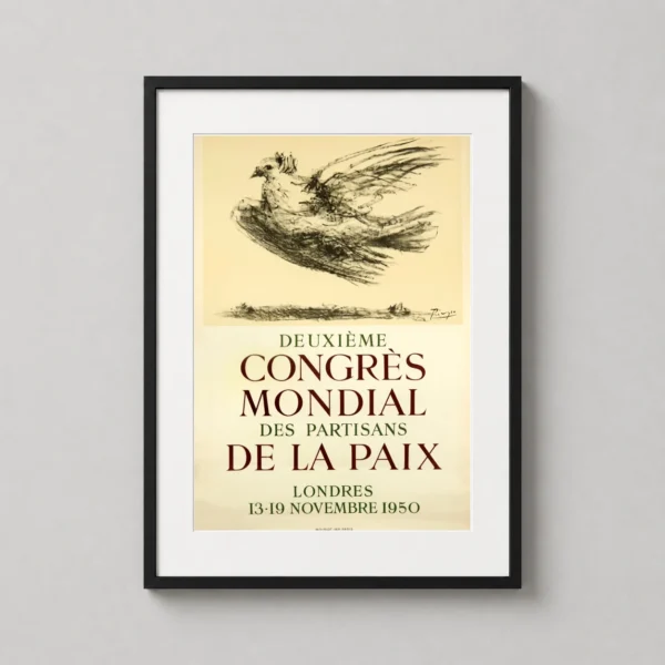 Picasso Peace Dove Deuxieme Congres Mondial Vintage Art Print