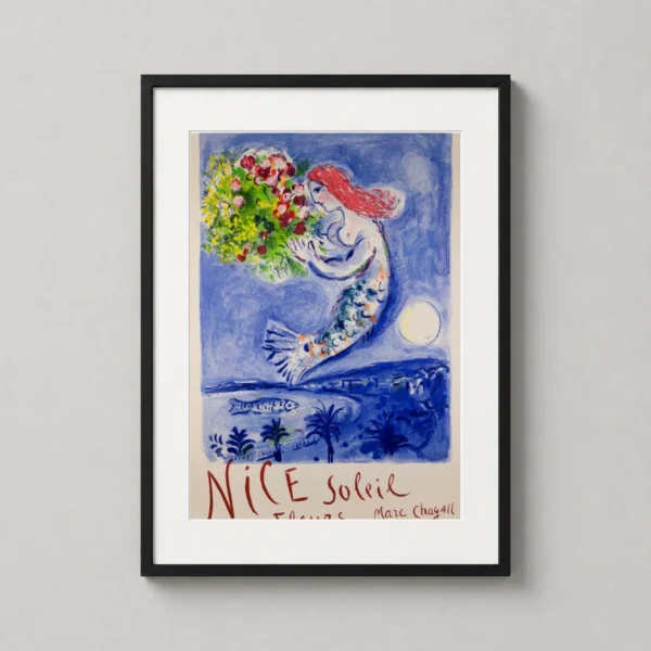 Marc Chagall Nice Soleil Fleurs, The Mermaid of Nice Art Print