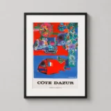Roger Bezombes Côte d'Azur French Railways Abstract Pop Art Print