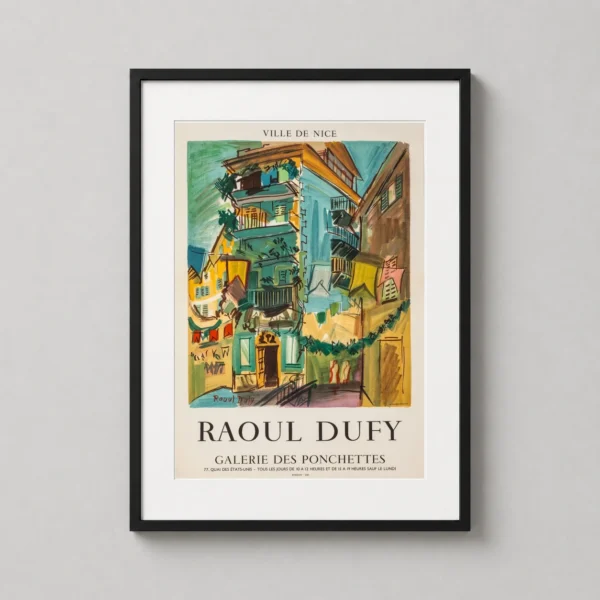Raoul Dufy Galerie des Ponchettes Nice Vintage Exhibition Art Print