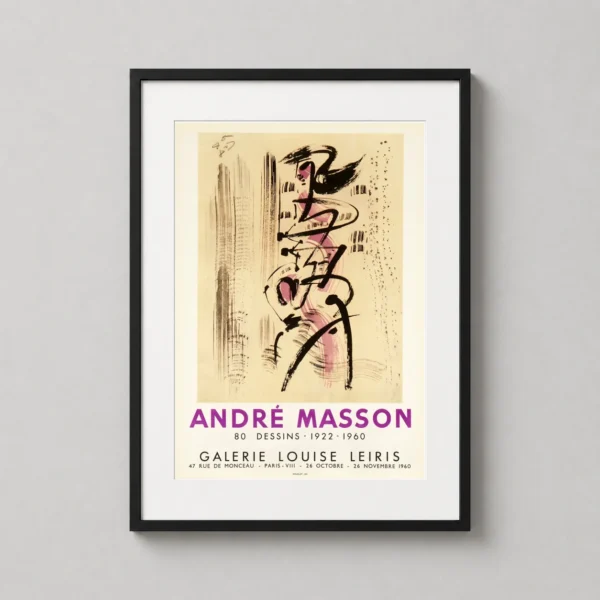 Andre Masson Exhibition Poster, Abstract Calligraphy Art Print