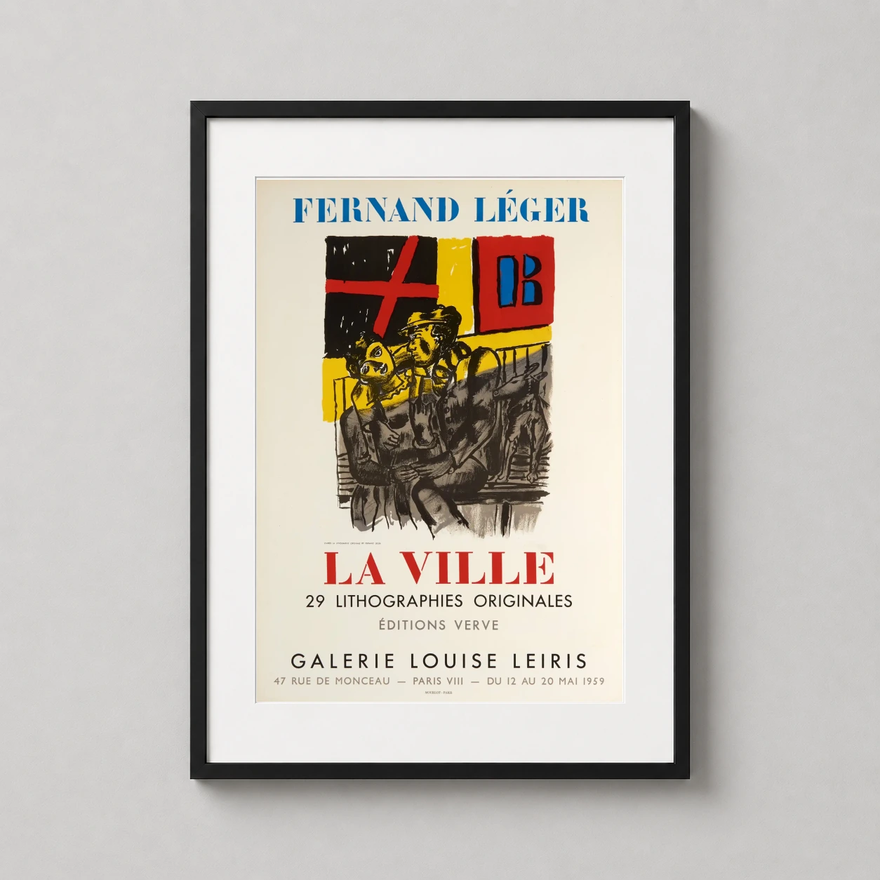 Fernand Leger — 1959 vintage exhibition poster featuring Fernand Léger's La Ville