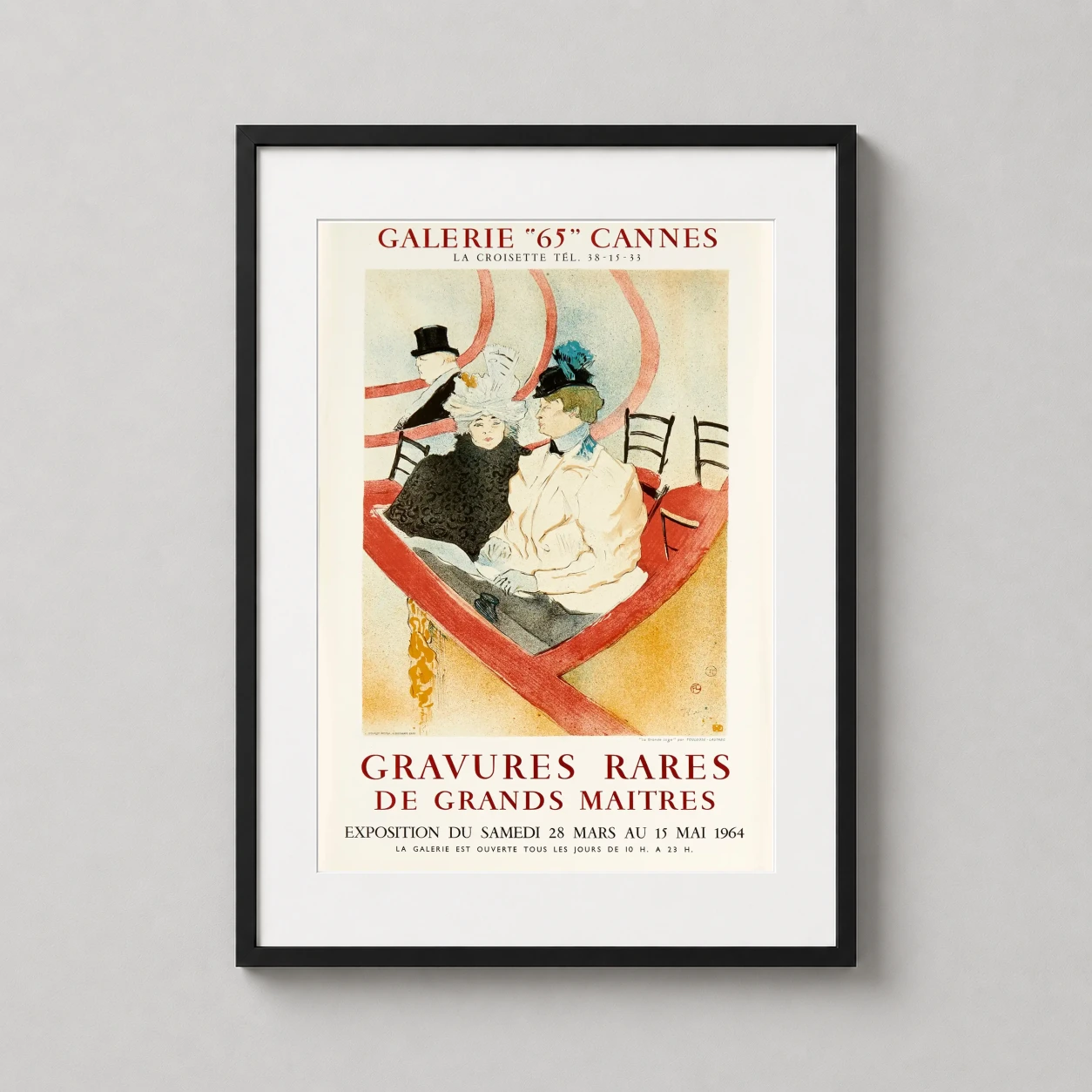 Toulouse Lautrec Grande Loge — 1964 vintage exhibition poster for Henri de Toulouse-Lautrec’s La