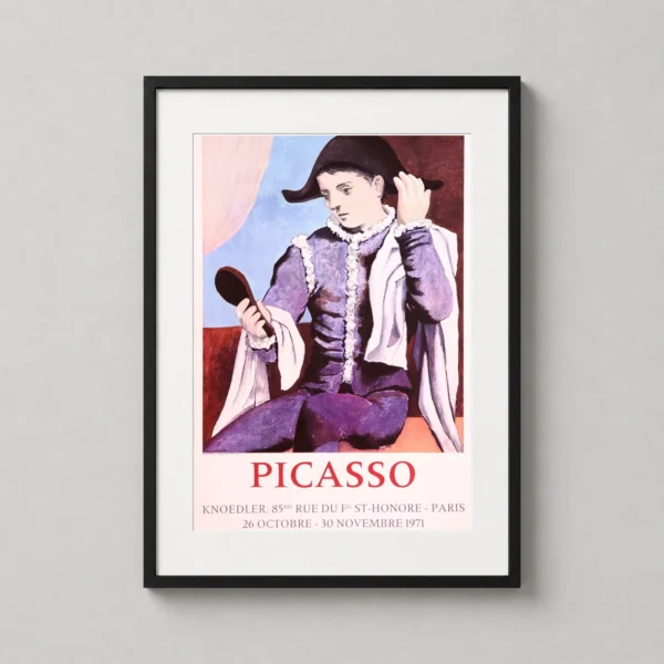 Pablo Picasso Harlequin with Mirror Paris Exhibition Art Print