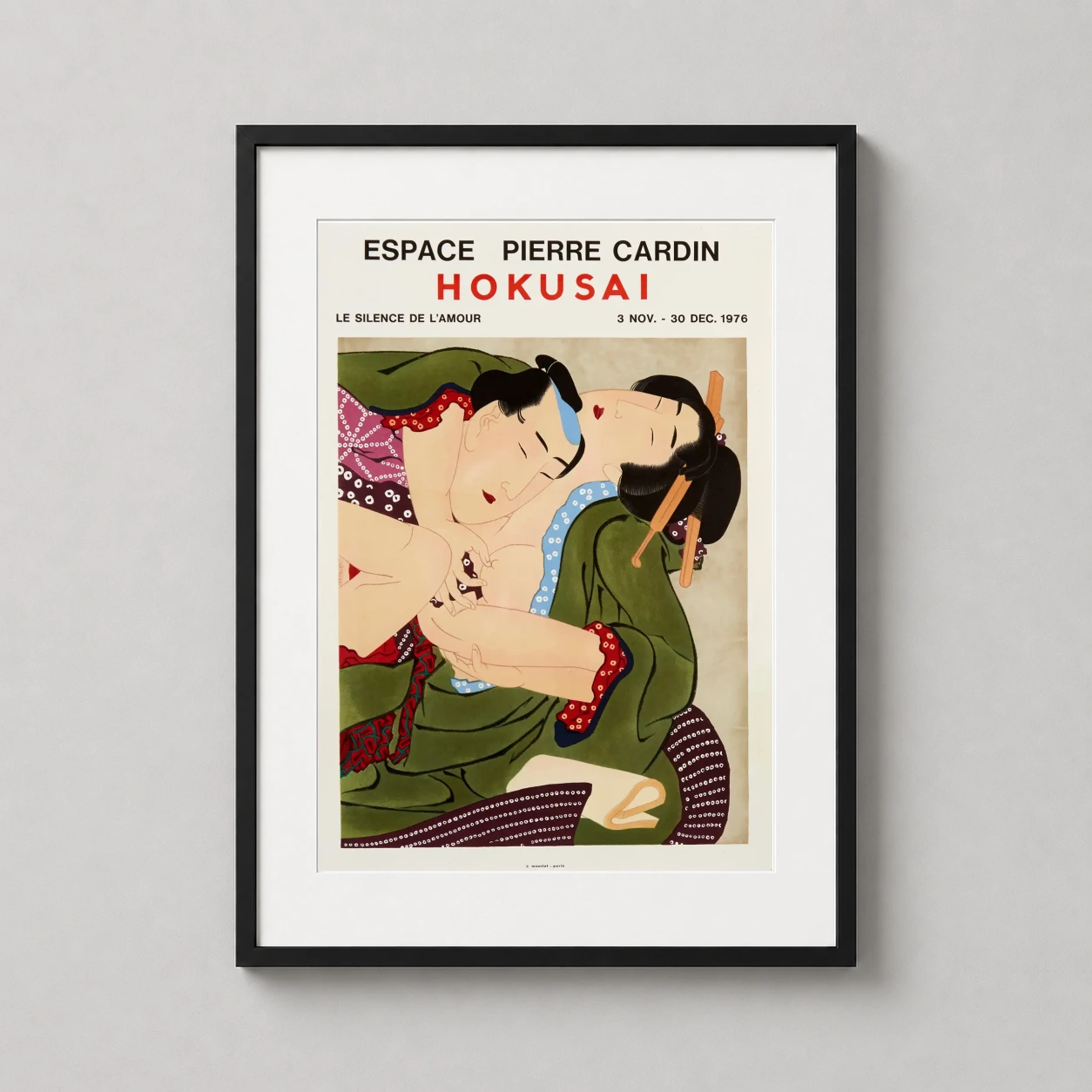 Katsushika Hokusai — this vintage 1976 exhibition poster features a Katsushika Hokusai