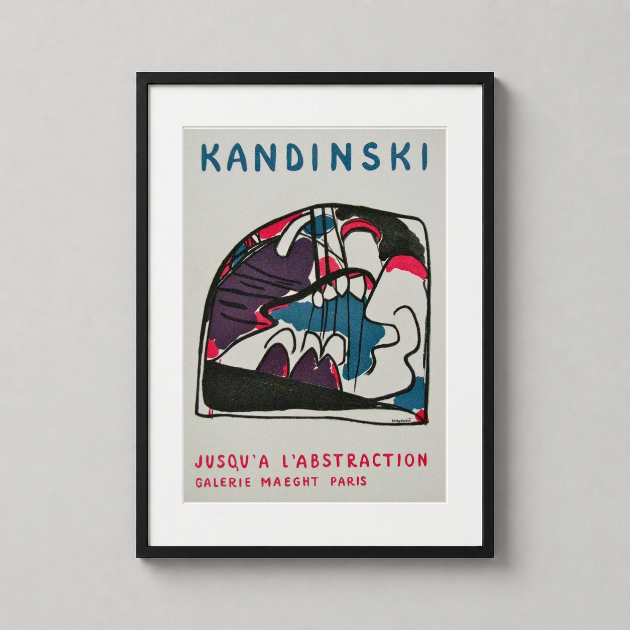 Kandinsky Jusqu'a L'abstraction Galerie Maeght — vibrant modernist exhibition poster featuring Wassily Kandinsky's