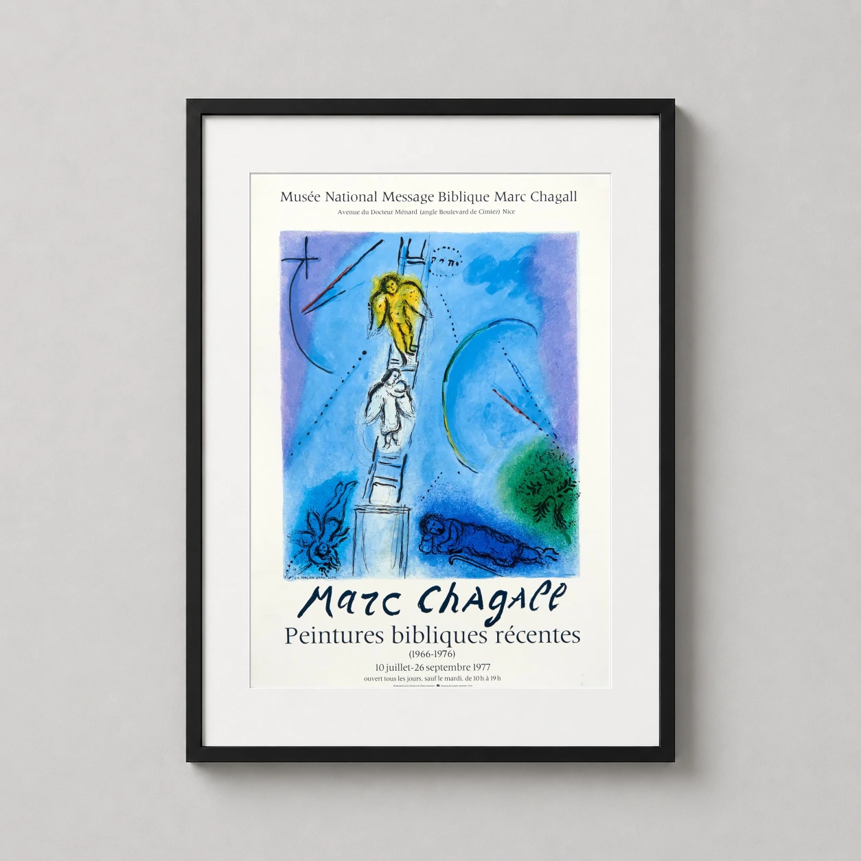 Marc Chagall Jacob's Ladder — this Marc Chagall exhibition poster features the dreamlike Jacob's