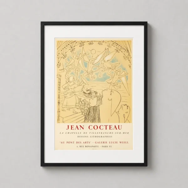 Jean Cocteau Villefranche Chapel Angels 1957 Vintage Art Print