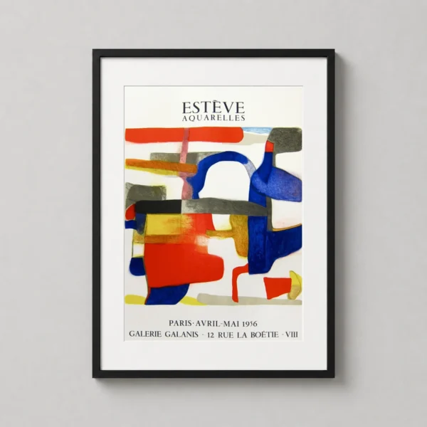 Maurice Estève Galerie Galanis 1956 Exhibition Abstract Art Print